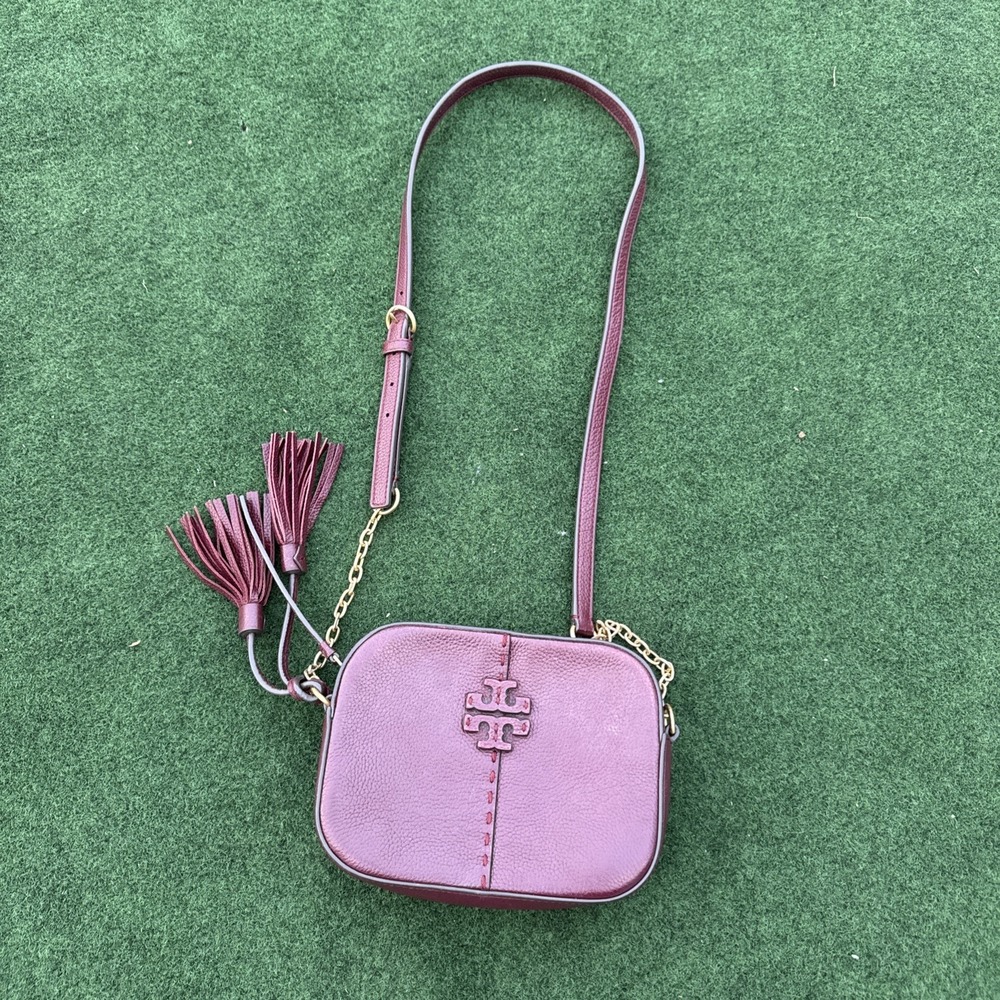 CUTE Tory Burch Miller Crossbody Leather Handbag. Burgundy‎ Color ~Very NICE!